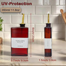 Olive Oil Dispenser Bottle for Kitchen - 11.8oz Dark Glass UV Protection, Oil and Vinegar Dispenser Set, Drip-Free Pourer, Kitchen Essential, 11.8oz, Set of 2 by CozyNest Decor