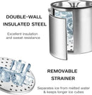 3L Double Wall Ice Bucket with Silicone Lid, Tongs & Scoop Insulated Ice Buckets for Parties & Cocktail Bar,[Silicone Lid for Longer Ice] Large Wine Bar Bucket Stainless Champagne Chiller by CozyNest Decor