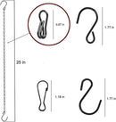 15 Pack 25" BLK Storagehook Black Hanging Chains with Hooks for Hanging Bird Feeders Planters Baskets Billboards Lanterns Wind Chimes Ornaments by GreenHaven Gardens