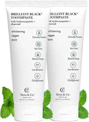 Terra & Co. Brilliant Black Hydroxyapatite Toothpaste for Whitening Teeth – USA-Made - Natural Remineralizing Toothpaste, Fluoride-Free, Vegan, SLS-Free, Low Abrasion – Mint, 3.4 oz by CozyNest Decor
