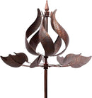 Tulip Wind Spinners Yard Garden - Large Copper Wind Sculptures & Spinners Outdoor Metal, Kinetic Yard Art Windmill Decor for Patio, Lawn (W24 x H73) by GreenHaven Gardens