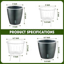 Self Watering Pots for Indoor Plants, 6-Pack 5'' Self Watering Planter with Drainage Holes, Small African Violet Pots with Water Indicator, Clear Wick Orchid Pot, Grey by CozyNest Decor