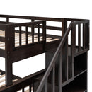 Stairway Bunk Bed With Storage And Guard Rail For Bedroom by HouseOfZazla