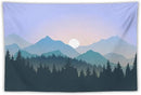 HZOHNAGO Mountain Tapestry Forest Mountain Sunrise Pattern Printed Wall Tapestry Wall Hanging for Bedroom Living Room Dorm 60" W x 40" H by CozyNest Decor