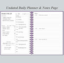 Daily Planner Undated - A5 To Do List Notebook Hourly Schedules, Spiral Appointment Planner for Women and Men, PVC Hardcover, Inner Pocket, Elastic Closure, 5.8" x 8.3", Purple by TinyTreasures Baby Boutique