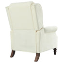 Push Back Recliner Chair Upholstered With Classic Wing Back And Solid Gourd-Shaped Legs by HouseOfZazla
