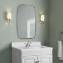ANDY STAR Brushed Nickel Mirror, 24x32’’ Oval Mirror for Bathroom, Brushed Nickel Oblong Bathroom Mirror for Over Sink, Modern Anti Rust Silver Vanity Mirror by CozyNest Decor