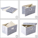 PRANDOM Large Storage Boxes with Lids [5-Pack] Fabric Decorative Storage Bins Cubes Organizer Containers Baskets with Handles for Closet Grey 17.5x11.8x11.8 In For 6+ Year Old Boys and Girls by TinyTreasures Baby Boutique