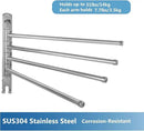 Bathroom Towel Rack JSVER 4 Arms Swivel Towel Holder, Towel Bar Wall Mounted, SUS304 Stainless Steel Space Saving Towel Rack, Towel Racks for Bathroom, Kitchen by CozyNest Decor