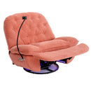 270 Degree Swivel Power Recliner with Voice Control, Bluetooth Music Player,USB Ports, Atmosphere Lamp, Hidden Arm Storage and Mobile Phone Holder for Living Room, Bedroom, Apartment, Red