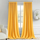 MIULEE Yellow Back Tab Blackout Curtain 96 Inch Long 2 Panels Set for Bedroom, Rod Pocket/Pinch Pleat Thermal Insulated Living Room Darkening Pleated Light Blocking Floor to Ceiling Drape by TinyTreasures Baby Boutique