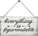 Everything is Figureoutable Decor Sign, Printed Wood Wall Art Sign, Funny Home Signs Decor, Hanging Wood Sign Home Decorative, Rustic Farmhouse Inspirational Wood Sign Decor Wall Art 12x6 in by CozyNest Decor