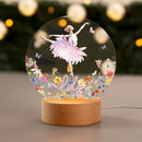 callie Acrylic Night Light Name Plate Personalized, Custom Cute Fox Deer Turtle Forest Animal with Wooden Base Bedroom Decor, Birthday Gifts Kid Gifts for Family (Beautiful Ballet Girl) by TinyTreasures Baby Boutique