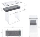 ivinta Narrow Glass Console Table with Storage, 31.5'' Modern Entryway Table with Storage Shelves for Living Room, Hallway, Foyer, Bedroom 5103 (Gray) by CozyNest Decor
