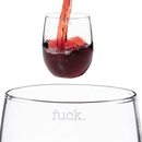 F*CK Wine Glass Single Set, Large 11 oz Glasses (Stemless)