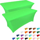 IVAPUPU 2 Pack 6FT Table Cloth for Rectangular Fitted Events Stretch Green Washable Table Cover Spandex Tablecloth Protector for Party, Wedding, Cocktail, Banquet, Festival by CozyNest Decor