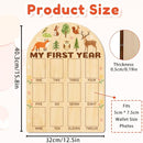 ORIGACH My First Year Baby Growth Photo Display Wood Board - 12 Months Newborn Milestones Photo Board - Neutral Baby Keepsake Board 1st Birthday Party Nursery Decor - Forest Animal & Flower by TinyTreasures Baby Boutique
