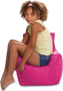 Posh Creations Bean Bag Chair Structured Seat for Toddlers and Kids, Comfy Chair for Gaming, Reading, and Watching TV for Children, Pasadena Chair, Nylon - Pink by TinyTreasures Baby Boutique