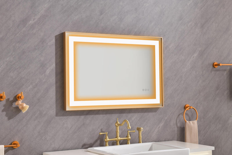 36x24 LED Lighted Bathroom Wall Mounted Mirror with High Lumen+Anti-Fog Separately Control