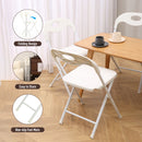 Folding Chairs, Stackable & Waterproof (Set of 4) - White by HouseOfZazla