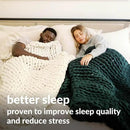 Nuzzie Chunky Knit Blanket - Breathable, Cooling, Hand Made Knit Throw Blanket for Sleep - Machine Washable, Stylish Decor Design (Forest Green, Throw | 12lbs | 44" x60) by CozyNest Decor
