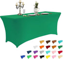 IVAPUPU 6FT Table Cloth for Rectangular Fitted Events Stretch Emerald Green Table Covers Washable Cover Spandex Tablecloth Protector for Party, Wedding, Cocktail, Banquet, Festival by CozyNest Decor