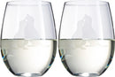 Set of 2 Labrador Dog Stemless Wine Glasses