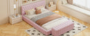 2-Pieces Bedroom Sets Queen Size Upholstered Bed with Rectangular Upholstered Ottoman for Bedroom,Pink