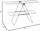 Brookstone – Extra Large – Double Spaced - 2 Tier Collapsible Clothes Drying Rack, Indoor/Outdoor Folding Hanging Garment Stand [NO Assembly - Ready Out of The Box] by CozyNest Decor
