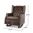Amedou Contemporary Tufted Wingback Rocking Chair - Dark Brown by HouseOfZazla