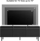 59 Inch TV Stand with Power Outlet for TVs up to 65 Inch, Entertainment Center with Storage, Mid-Century Modern TV Console, Adjustable Shelf & Sliding Doors, TV Stand for Living Room, Bedroom, Black by CozyNest Decor