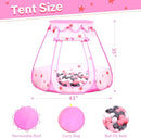 Baby Ball Pit for Toddler with 50 Balls, Kids Pop Up Play Tent for Girls, Princess Toys for Children Indoor & Outdoor Playhouse with Carry Bag (Pink: Pink/White/Gray, 109x90cm/50 Balls) by TinyTreasures Baby Boutique