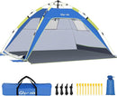 Glymnis Pop Up Beach Tent Sun Shade Shelter for 3-4 Person with UPF 50+, Lightweight & Easy Setup, Vent Windows & Zippered Door, Extended Floor Family Instant Beach Tent by TinyTreasures Baby Boutique