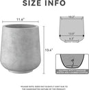 Kante 11.6" Dia Round Concrete Planter, Outdoor Indoor Large Plant Pots Containers with Drainage Hole and Rubber Plug for Home Garden Patio, Gray Concrete by GreenHaven Gardens