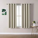 ChrisDowa Grommet Room Darkening Curtains for Bedroom and Living Room - 2 Panels Set Thermal Insulated Blackout Curtains (Beige, 52W x 63L by CozyNest Decor
