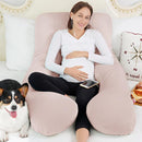 Meiz Pregnancy Pillows, Cooling Pregnancy Pillows for Sleeping, Maternity Pillow for Tall Pregnant Woman, Pregnancy Body Pillow with Cooling Jersey Cover, Apricot by TinyTreasures Baby Boutique