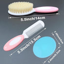 Baby Hair Brush &Silicone Baby Cradle Cap Brush Set, for Newborns & Toddlers-Natural Soft Goat Bristles-Ideal for Cradle Cap-Perfect Baby Registry Gift (Pink) by TinyTreasures Baby Boutique