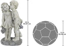 Young Sweethearts: Kissing Children Garden Statue by CozyNest Decor