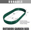 2 Pack 8x4x1FT Galvanized Raised Garden Bed Kit Oval Metal Ground Planter Box Outdoor Bottomless Planter Raised Beds for Vegetables Flowers Herbs Fruits, Green by CozyNest Decor
