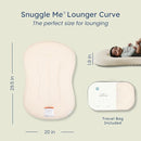 Snuggle Me® Baby Lounger Curve (0-6 Months) - Premium Organic Cotton with Foam Core, Machine-Washable Cover, Buttery-Soft & Breathable Infant Lounger with Travel Bag (30 in x 20 in x 1.9 in) - Natural by TinyTreasures Baby Boutique