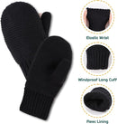Basic Winter Baby Beanie Gloves Boys Girls Knitted Hat Pompom Kids Earflap Hats Warm Infant Toddler Beanie Mittens Set by TinyTreasures Baby Boutique
