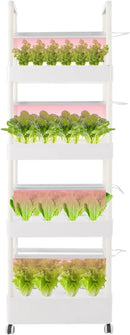 Hydroponic Growing Tower System Kit, 56-Plant Vertical Hydroponics Garden Tower with LED Grow Light, for Outdoor Indoor Herbs Fruits Vegetables Smart Garden Planter Kit by GreenHaven Gardens
