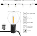 Brightown Led String Lights Outdoor 55Ft G40 Patio Lights with 52 Led Shatterproof Bulbs(2 Spare), Waterproof Led Globe Hanging Lights for Backyard Porch Bistro Balcony Decor, E12 Socket, 2200K by CozyNest Decor