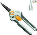 PrunePro Garden Scissors Pruning Shears Sharp Stainless Steel Non-Stick Teflon Coating Blade for Precise Cuts Garden Snip Bonsai Clippers for Plants Rose Flower 3 Pack by GreenHaven Gardens