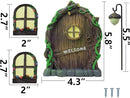 Resin Miniature Fairy Gnome Home Windows and Welcome Door with Fairy Lantern,Glow in Dark Art Sculpture for Trees Outdoor Indoor Garden Yard Wall Decorations by GreenHaven Gardens