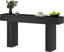 Rresyet 63 Inch Long Console Table, Sofa Table Behind Sofa, Wooden Entryway Table, Farmhouse Entryway Table for Entry, Hallway, Living Room (Black) by CozyNest Decor