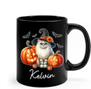 Personalized Turkish Angora Wearing Witch Hat Mug 11oz 15oz, Halloween Turkish Angora Coffee Cup with Custom Name, Cat Pumpkins Ceramic Mug for Halloween, Cat Pet Black Cup Gift for Pet Lover by TinyTreasures Baby Boutique