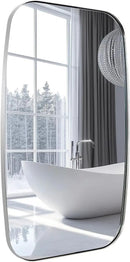 ANDY STAR Chrome Oblong Mirror, 36x48 Inch Polished Chrome Oval Mirror for Bathroom with Stainless Steel Metal Frame, Wall Mouned for Bathroom, Living Room, Entryway by CozyNest Decor