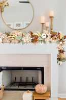 DearHouse Fall Garland Maple Leaf, 5.9Ft Hanging Vine Garland White with Pumpkins and Berries Thanksgiving Decor for Home Wedding Fireplace Party Christmas (White&Brown) by CozyNest Decor