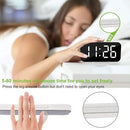 SZELAM Digital Clock Large Display, LED Electric Alarm Clocks Mirror Surface for Makeup with Diming Mode, 3 Levels Brightness, Dual USB Ports Modern Decoration for Home Bedroom Decor-White (001) by CozyNest Decor